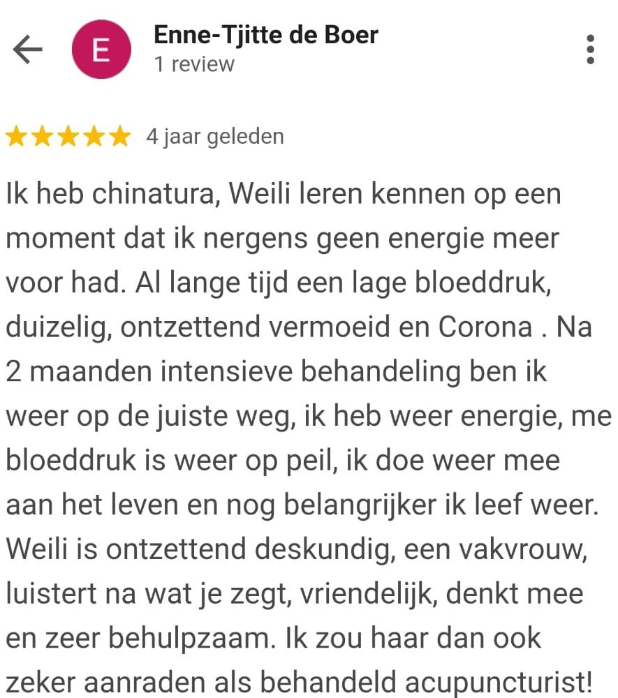 Google-review van Enne-Tjitte de Boer over energie en deskundige begeleiding